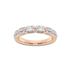 Joanna 1 1/2 ctw Emerald Lab Grown Diamond Floating Anniversary Band 14K Rose Gold, DE, VS1