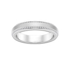 2/5 ctw Round Lab Grown Diamond 4mm Beveled Edge Sandblast Finish Eternity Band 14K White Gold, DE, VS1