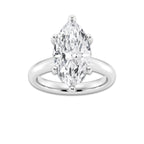 5.00 ctw Marquise Lab-Grown Diamond Minimalist Engagement Ring in 14K White Gold for Women | D Color, VVS1 Clarity, IGI Certified