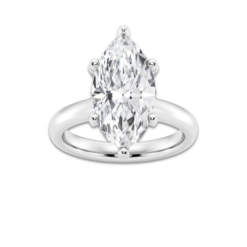 5.00 ctw Marquise Lab-Grown Diamond Minimalist Engagement Ring in 14K White Gold for Women | D Color, VVS1 Clarity, IGI Certified