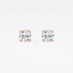 1 1/2 ctw Round Lab Grown Diamond Twisted Floral Solitaire Stud Earrings 14K Rose Gold, E, VS1