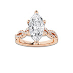1.75 ctw Marquise Lab-Grown Diamond Twisted Shank Engagement Ring in 14K Rose Gold for Women | E Color, VS1 Clarity, IGI Certified 1.50 ct Center Diamond