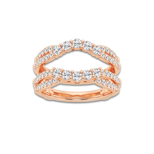 Camila 1 ctw Round Lab Grown Diamond Graduated Crossover Ring Enhancer 14K Rose Gold, DE, VS1