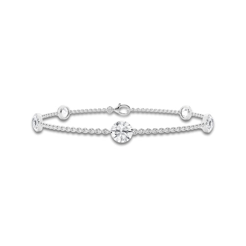 Boundless Station Bracelet 14K White Gold, E, VS1