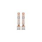 näas 1/5 ctw Round Lab Grown Diamond Hoop Earrings 14K Rose Gold, DE, VS1