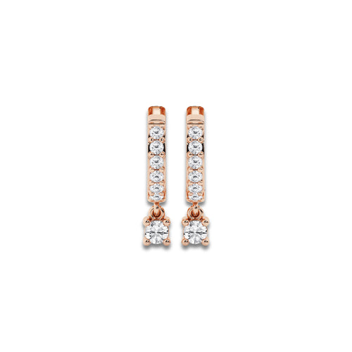 näas 1/5 ctw Round Lab Grown Diamond Hoop Earrings 14K Rose Gold, DE, VS1