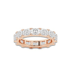 Esther 4 ctw Radiant Lab Grown Diamond East-West Eternity Band - 3.7mm Width 14K Rose Gold, DE, VS1