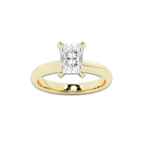 1.50 ctw Radiant Lab-Grown Diamond Minimalist Engagement Ring in 14K Yellow Gold for Women | D Color, VVS1 Clarity, IGI Certified