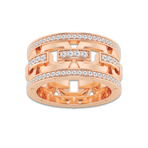 1 1/3 ctw Round Lab Grown Diamond Modern Mariner Eternity Band - 12.1mm Width 14K Rose Gold, DE, VS1