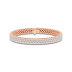 12 2/5 ctw Pear Lab Grown Diamond Double Row Interlocking Bracelet - 7 Inches 14K Rose Gold, DE, VS1