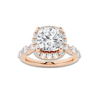 Ara 2 1/4 ctw Cushion Lab Grown Diamond Floating Marquise Halo Engagement Ring 14K Rose Gold, D, VVS | IGI Certified, 1 1/2 ct Center