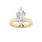 8.00 ctw Marquise Lab-Grown Diamond Minimalist Engagement Ring in 14K Yellow Gold for Women | E Color, VS1 Clarity, IGI Certified