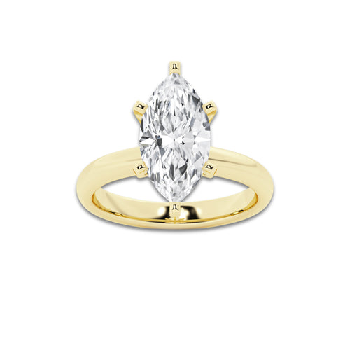 8.00 ctw Marquise Lab-Grown Diamond Minimalist Engagement Ring in 14K Yellow Gold for Women | E Color, VS1 Clarity, IGI Certified
