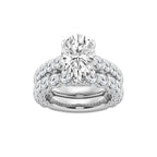6 2/3 ctw Round Lab Grown Diamond Bridal Set Platinum, D, VVS | 3 ct Center