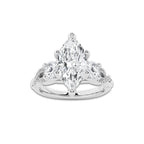 1.48 ctw Marquise Lab-Grown Diamond Side Stone Engagement Ring in Platinum for Women | Colorless D, VVS1 Clarity, IGI Certified 1.00 ct Center Diamond