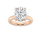 5.00 ctw Oval Lab-Grown Diamond Minimalist Engagement Ring in 14K Rose Gold for Women | D Color, VVS1 Clarity, IGI Certified