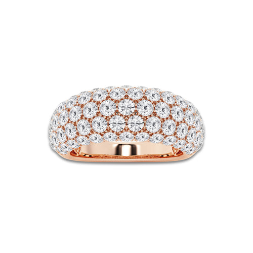 Haiku 2 1/2 ctw Round Lab Grown Diamond Domed Band 14K Rose Gold, DE, VS1