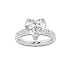 4.43 ctw Heart Lab-Grown Diamond Pave Engagement Ring in Platinum for Women | D Color, VVS1 Clarity, IGI Certified 4.00 ct Center Diamond