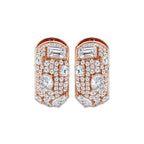 3 1/2 ctw Multi-Shape Lab Grown Diamond Pave Scatter Hoop Earrings 14K Rose Gold, DE, VS1