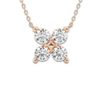 1 1/2 ctw Round Lab Grown Diamond Four-Stone Pendant with Adjustable Chain 14K Rose Gold, DE, VS1