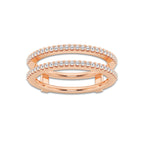 Eliza 1/4 ctw Round Lab Grown Diamond Double Row Ring Enhancer 14K Rose Gold, DE, VS1