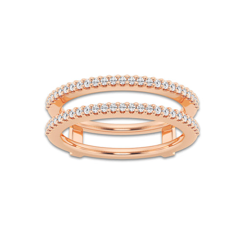 Eliza 1/4 ctw Round Lab Grown Diamond Double Row Ring Enhancer 14K Rose Gold, DE, VS1