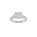 2 5/8 ctw Oval Lab Grown Diamond Hidden Halo Engagement Ring 14K White Gold, D, VVS | 2 ct Center