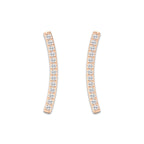 1/5 ctw Round Lab Grown Diamond Curved Bar Earrings 14K Rose Gold, DE, VS1