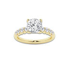 3.04 ctw Pear Lab-Grown Diamond Side Stone Engagement Ring in 14K Yellow Gold for Women | Colorless D, VVS1 Clarity, IGI Certified 2.50 Ct Center Diamond