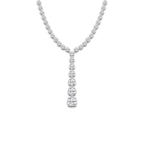 19 5/8 ctw Round Lab Grown Diamond Lariat Tennis Necklace 14K White Gold, DE, VS1