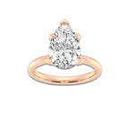 3.00 ctw Pear Lab-Grown Diamond Solitaire Engagement Ring in 14K Rose Gold for Women | Colorless D, VVS1 Clarity, IGI Certified