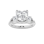 2.62 ctw Heart Lab-Grown Diamond Side Stone Engagement Ring in Platinum for Women | Colorless D, VVS1 Clarity, IGI Certified 2.00 ct Center Diamond