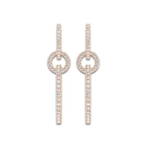 1 ctw Round Lab Grown Diamond Twisted Drop Earrings 18K Rose Gold, DE, VS1
