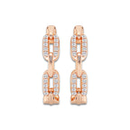 1/4 ctw Round Lab Grown Diamond Petite Paperclip Hoop Earrings 14K Rose Gold, DE, VS1