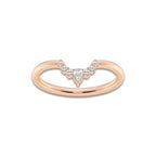 Michelle 1/10 ctw Pear Lab Grown Diamond Crescent Shape Stackable Ring 14K Rose Gold, DE, VS1 | 0.05 ct Center