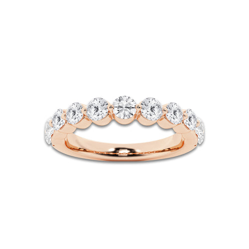 Jean 1 ctw Round Lab Grown Diamond Floating Wedding Band 14K Rose Gold, DE, VS1