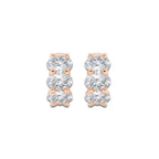 3 ctw Oval Lab Grown Diamond Huggie Hoop Earrings 14K Rose Gold, DE, VS1