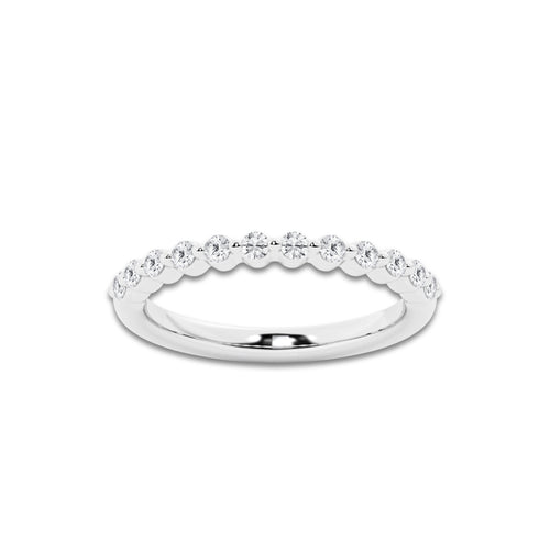 Millie 1/4 ctw Round Lab Grown Diamond Floating Wedding Band 14K White Gold, DE, VS1