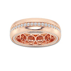 1 1/2 ctw Round Lab Grown Side Diamond Eternity Band - 8mm Width 14K Rose Gold, DE, VS1