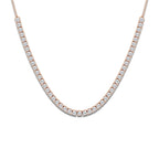 5 ctw Round Lab Grown Diamond Adjustable Choker Tennis Necklace 14K Rose Gold, DE, VS1