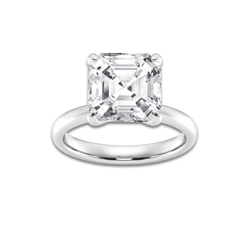 5.00 ctw Asscher Lab-Grown Diamond Solitaire Engagement Ring in Platinum for Women | Colorless D, VVS1 Clarity, IGI Certified