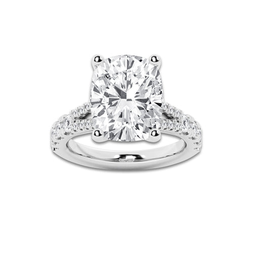 8.66 ctw Elongated Cushion Lab-Grown Diamond Split Shank Side Stone Engagement Ring in Platinum for Women | Colorless D, VVS1 Clarity, IGI Certified 8.00 ct Center Diamond