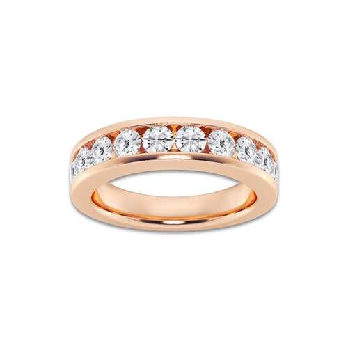 Celia 1 1/2 ctw Round Lab Grown Diamond Wedding Band 14K Rose Gold, DE, VS1