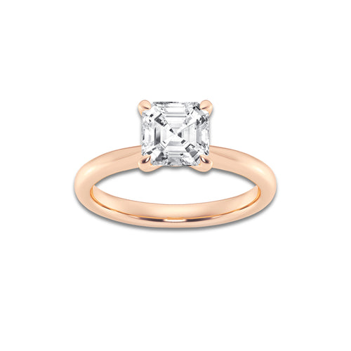 1.50 ctw Asscher Lab-Grown Diamond Solitaire Engagement Ring in 14K Rose Gold for Women | Colorless D, VVS1 Clarity, IGI Certified