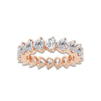 Adeline 3 5/8 ctw Floating Heart Lab Grown Diamond Eternity Band - 4.8mm Width 14K Rose Gold, DE, VS1