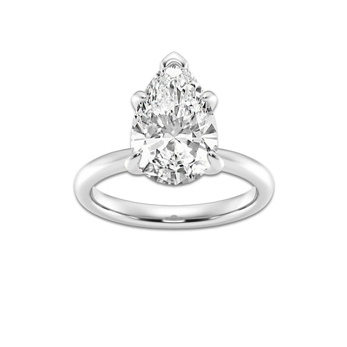 3.00 ctw Pear Lab-Grown Diamond Solitaire Engagement Ring in Platinum for Women | Colorless D, VVS1 Clarity, IGI Certified