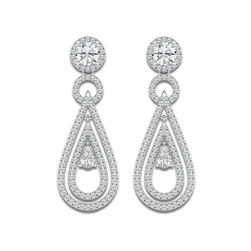 2 1/4 ctw Pear Lab Grown Diamond Earring Jackets 14K White Gold, DE, VS1