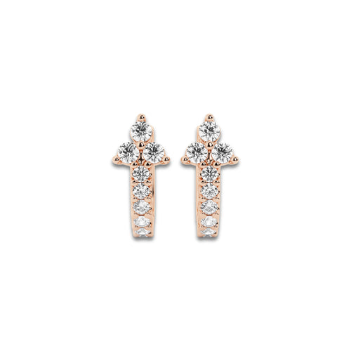 näas Romancing 1/2 ctw Round Lab Grown Diamond Huggie Hoop Earrings 14K Rose Gold, DE, VS1