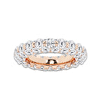 Leah 6 1/2 ctw Round Lab Grown Diamond Dome Eternity Band - 5mm Width 14K Rose Gold, DE, VS1