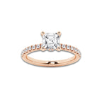 Shyra 1 1/3 ctw Asscher Lab Grown Diamond Hidden Halo Engagement Ring 14K Rose Gold, D, VVS | IGI Certified, 1 ct Center